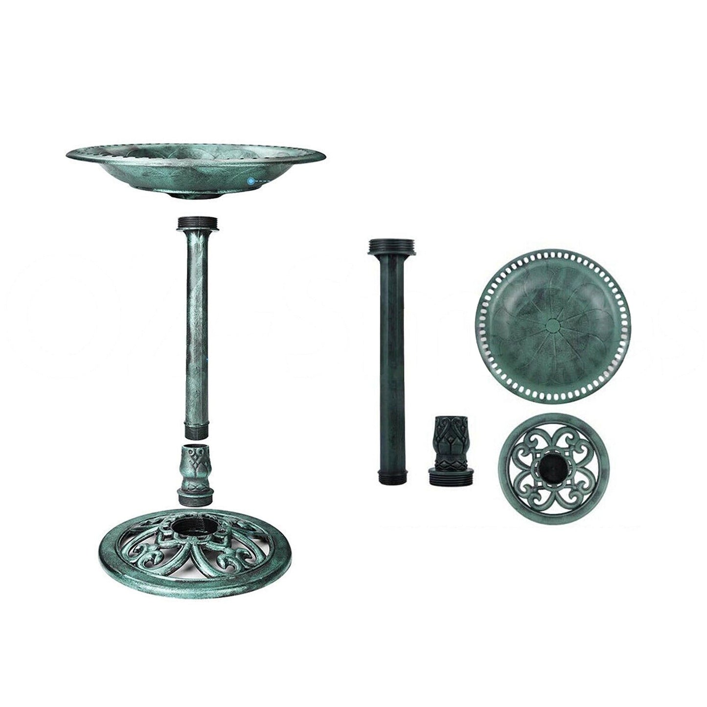 70cm Garden Bird Bath Wash Ornament with Feeder Statue