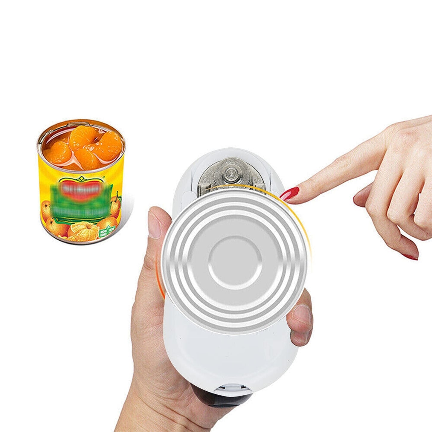 One-Touch Safety Can Opener with Automatic Lid Removal for Kitchens