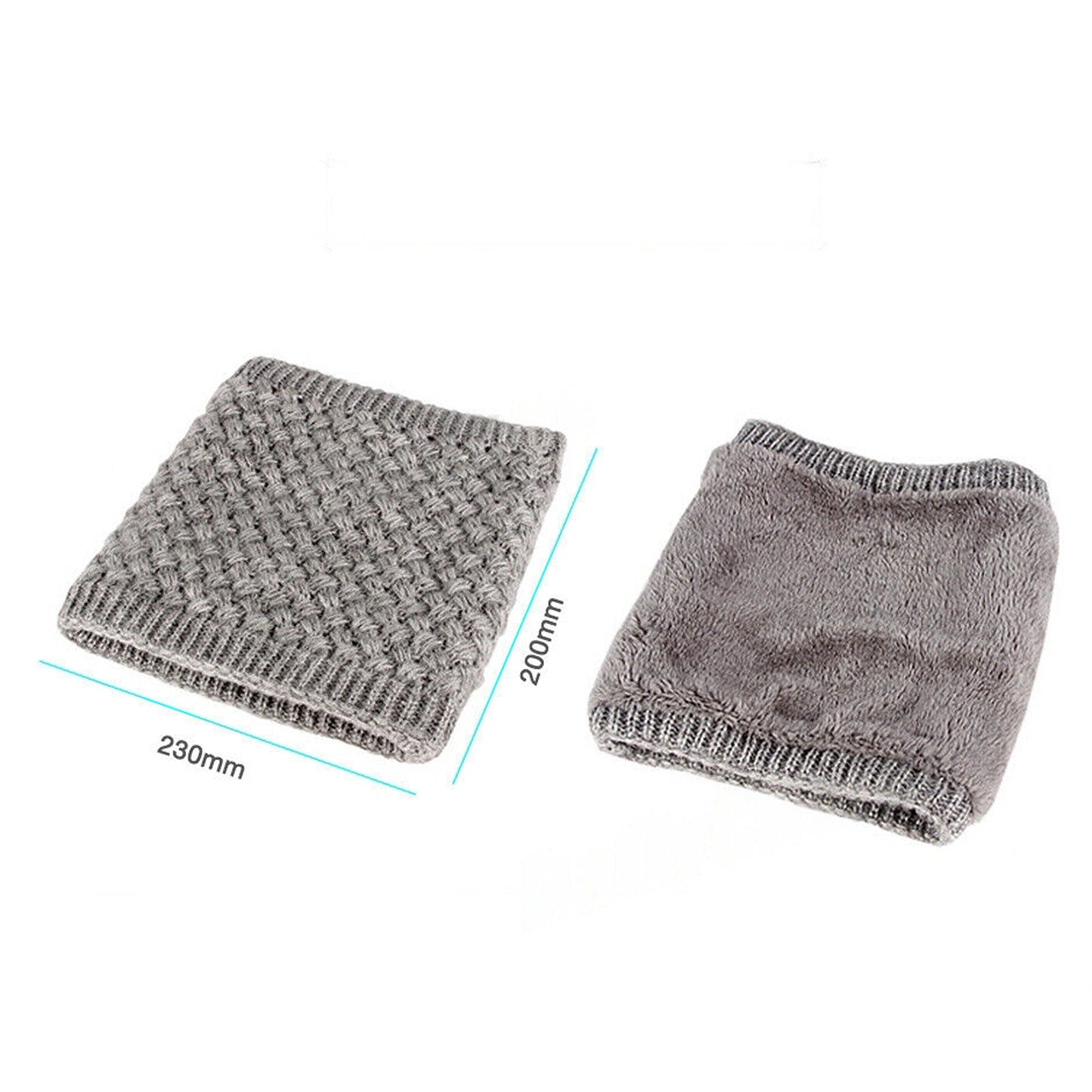 Velvet Winter Knit Scarf Thickened Wool Neck Warmer for Unisex Adult and Child