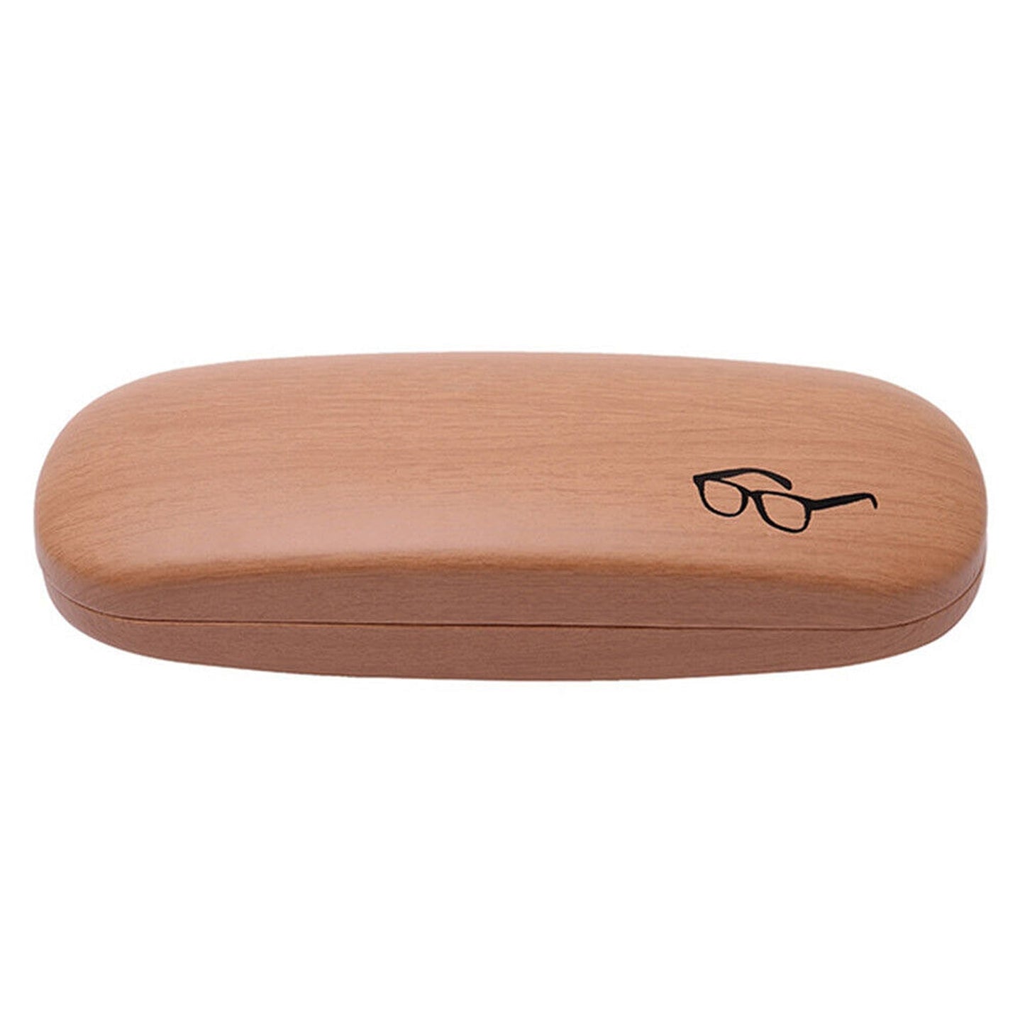 Eyeglass Case in Wood Grain with Hard Metal Structure PU Leather