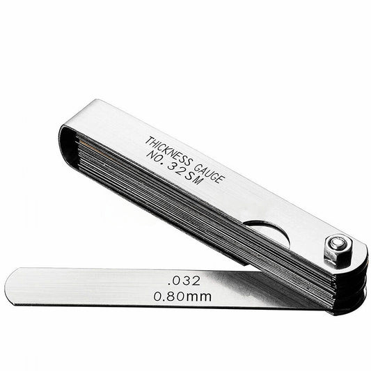 Metric Inch Dual Marked Feeler Gauge Thickness Gap Tool 32 Blades