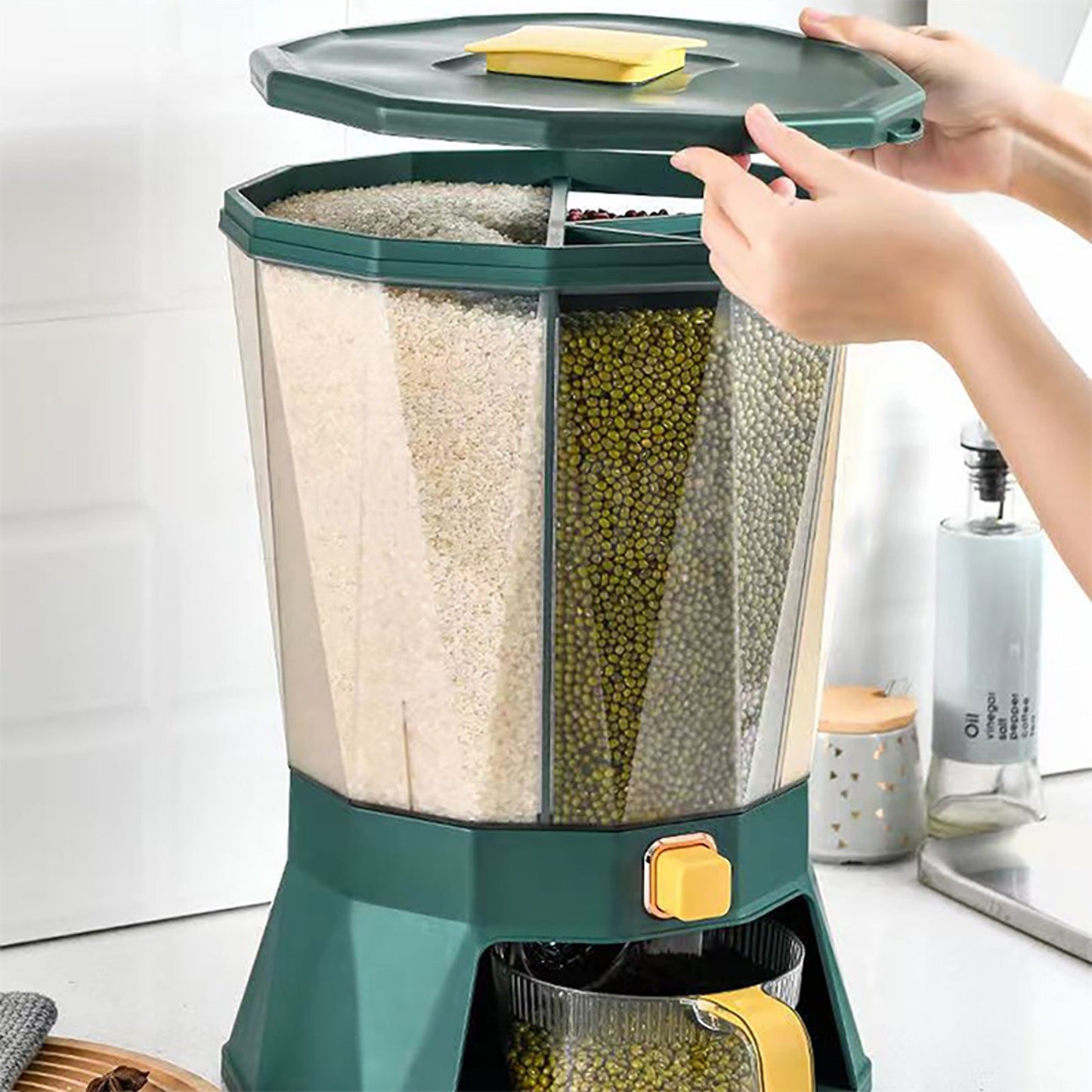Kitchen Dry Food Dispenser Auto Grain Case for Rice and Cereal