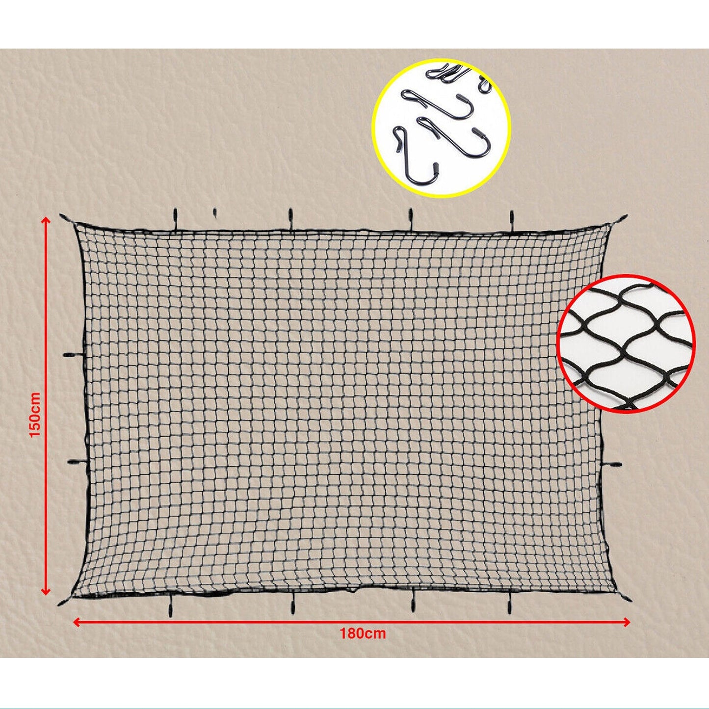 Secure Square Mesh Automotive Cargo Net for Trailers and Utes
