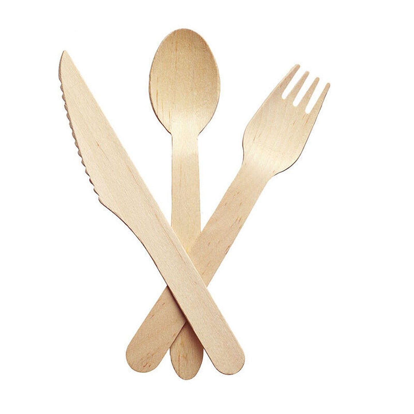 Eco-Friendly Disposable Wooden Cutlery Set Knives Forks Spoons