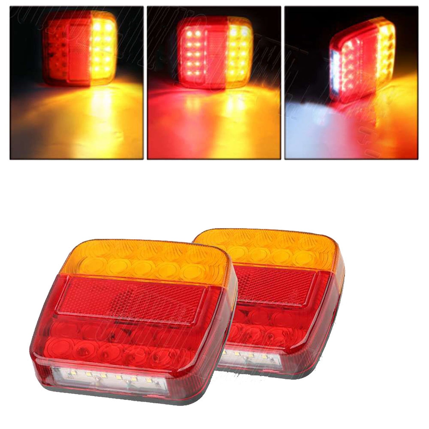 2pcs Submersible Trailer Tail Lights 26 LED Boat and Truck Lamp Kit