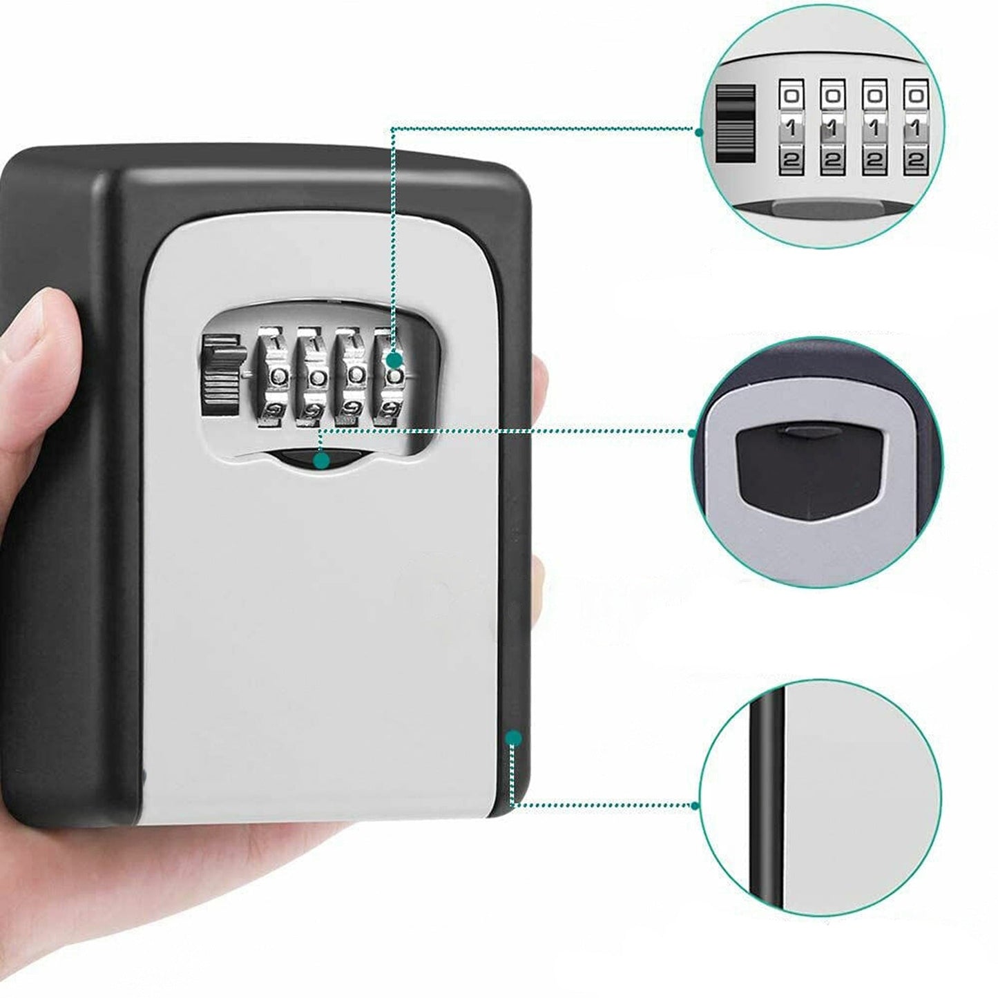 Wall Mounted Secure Key Safe High Security Storage Box 4 Digit