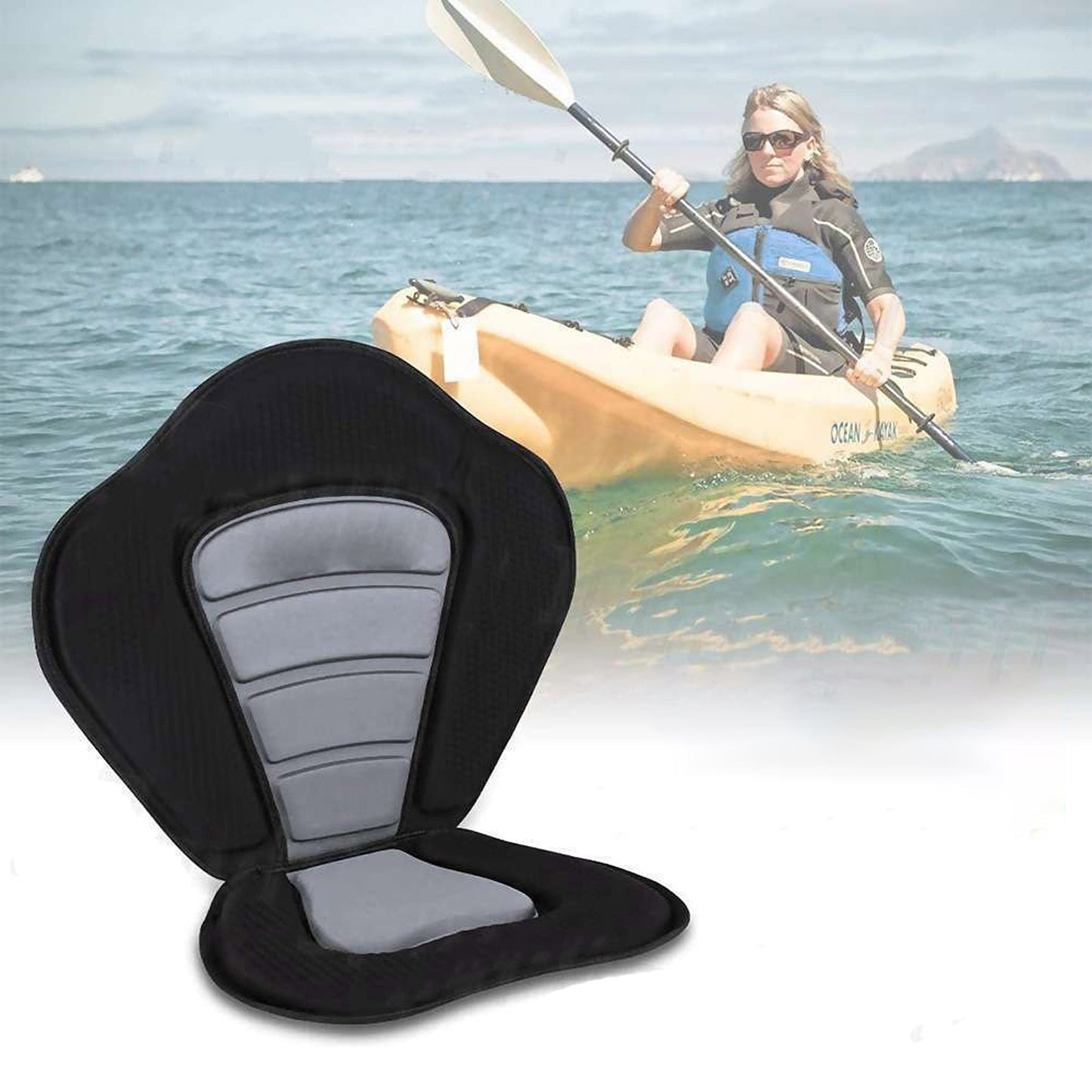 Adjustable Kayak Seat with BackPack Detachable Canoe Comfort Pad