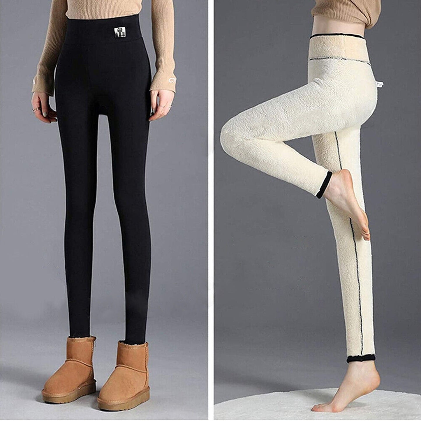 Thermal Fleece Leggings for Women Winter Thick Warm Stretchy Pants