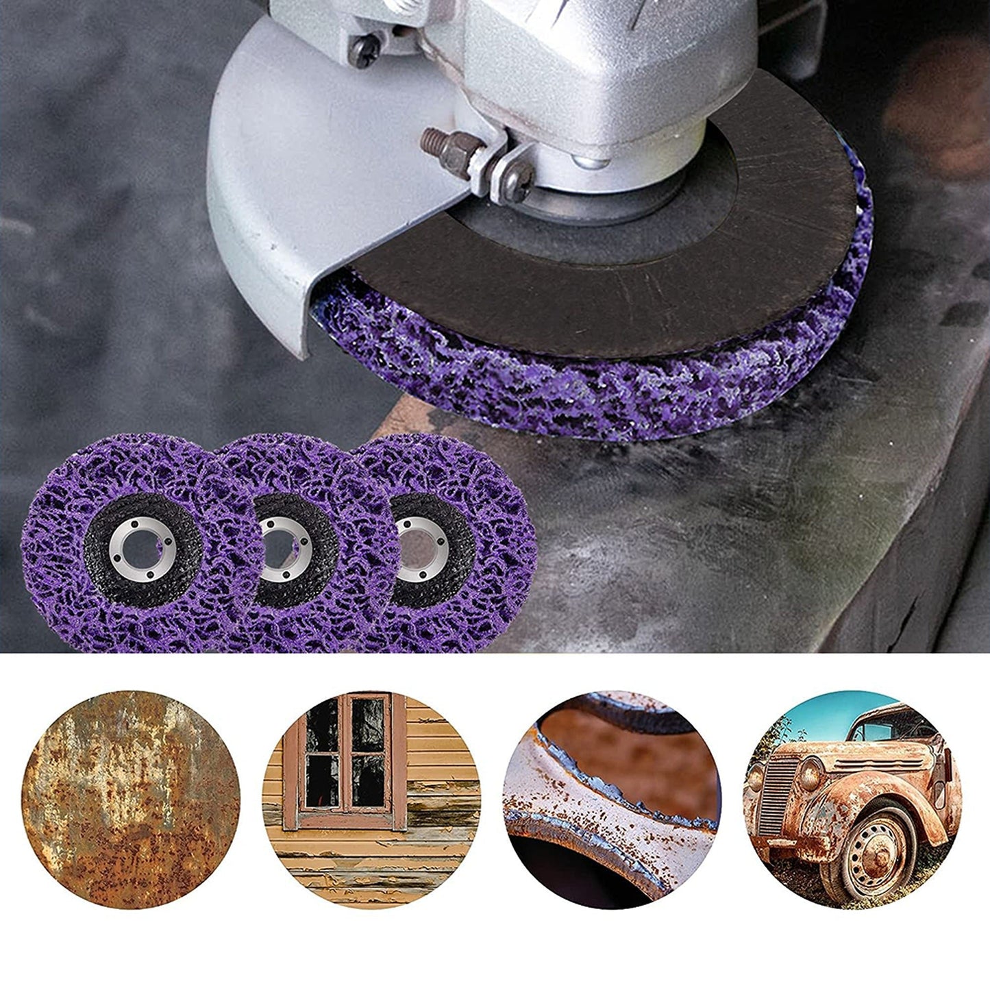 10pcs Medium Grit Poly Strip Disc for Paint and Rust Removal