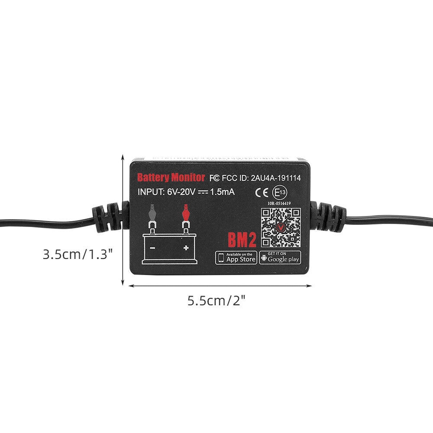 Bluetooth Vehicle Battery Monitor with Alarm Suitable for Cars and RVs 12V