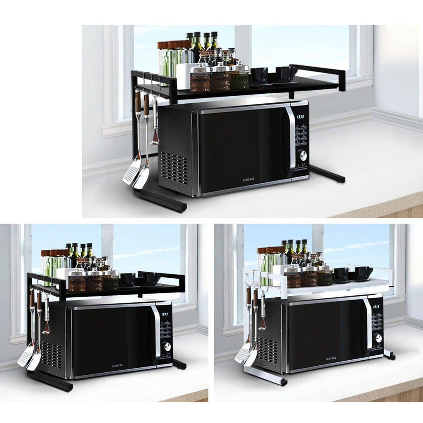 Microwave Oven Storage Rack Kitchen Organiser Shelf