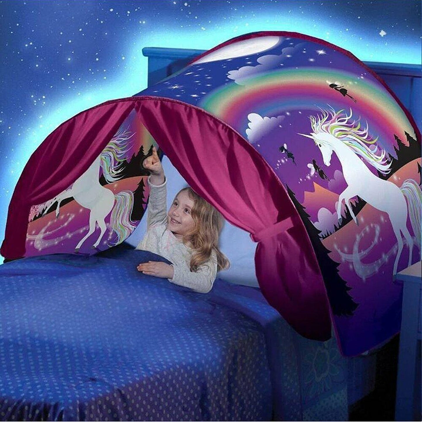 Fancy Unicorn Space Tent Foldable Indoor Bed Pop-up House