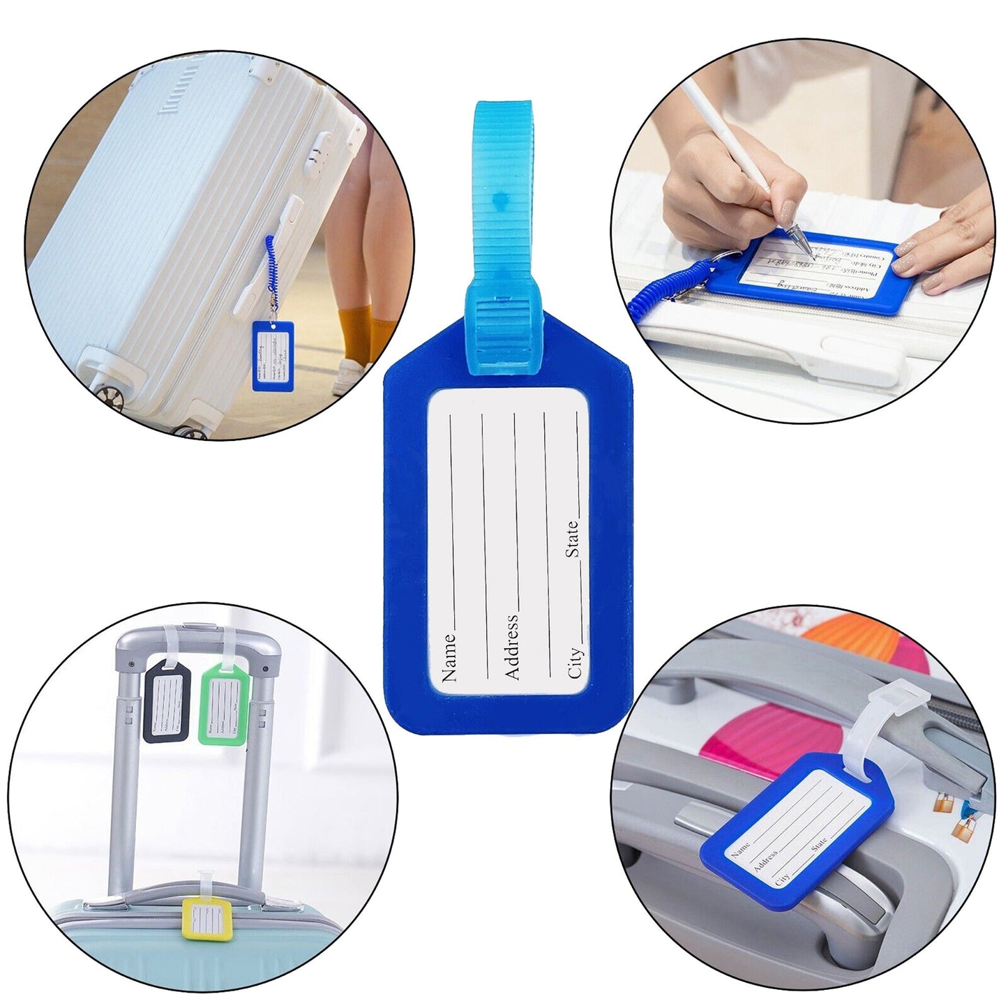 Plastic Luggage ID Travel Tag for Backpack Handbag with Address Label