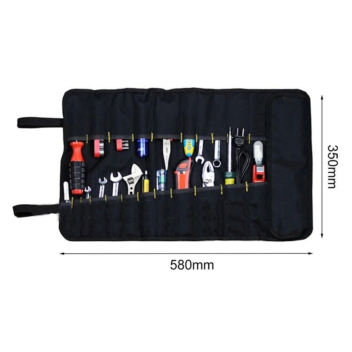 Canvas Wrench Roll Up Tool Bag with 22 Storage Pockets