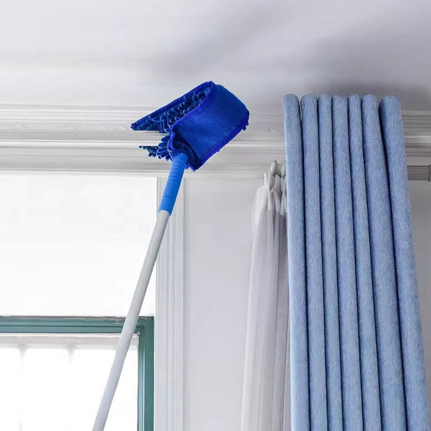 1 Set Flexible Duster Brush with Bendable Handle for Ceiling Fan Cleaning