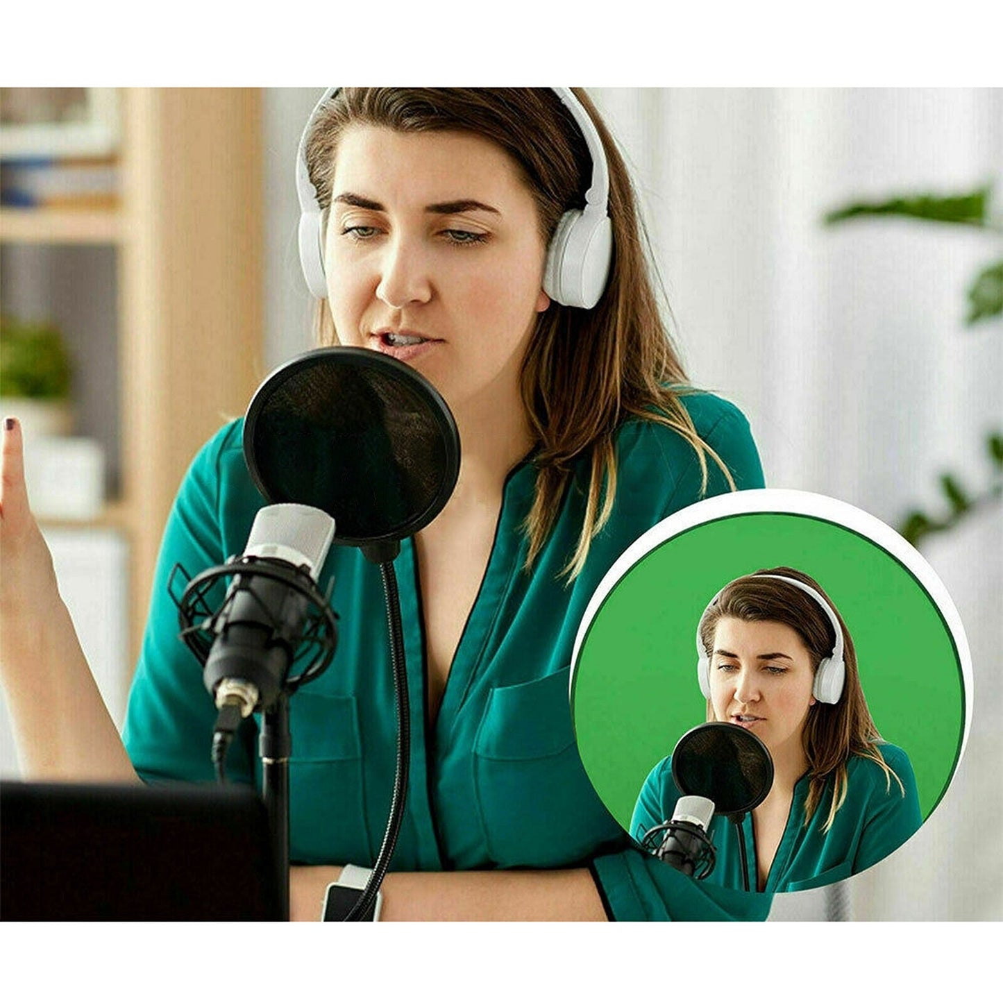 Portable Twitch Streaming Green Screen Large Pop-Up Round Background