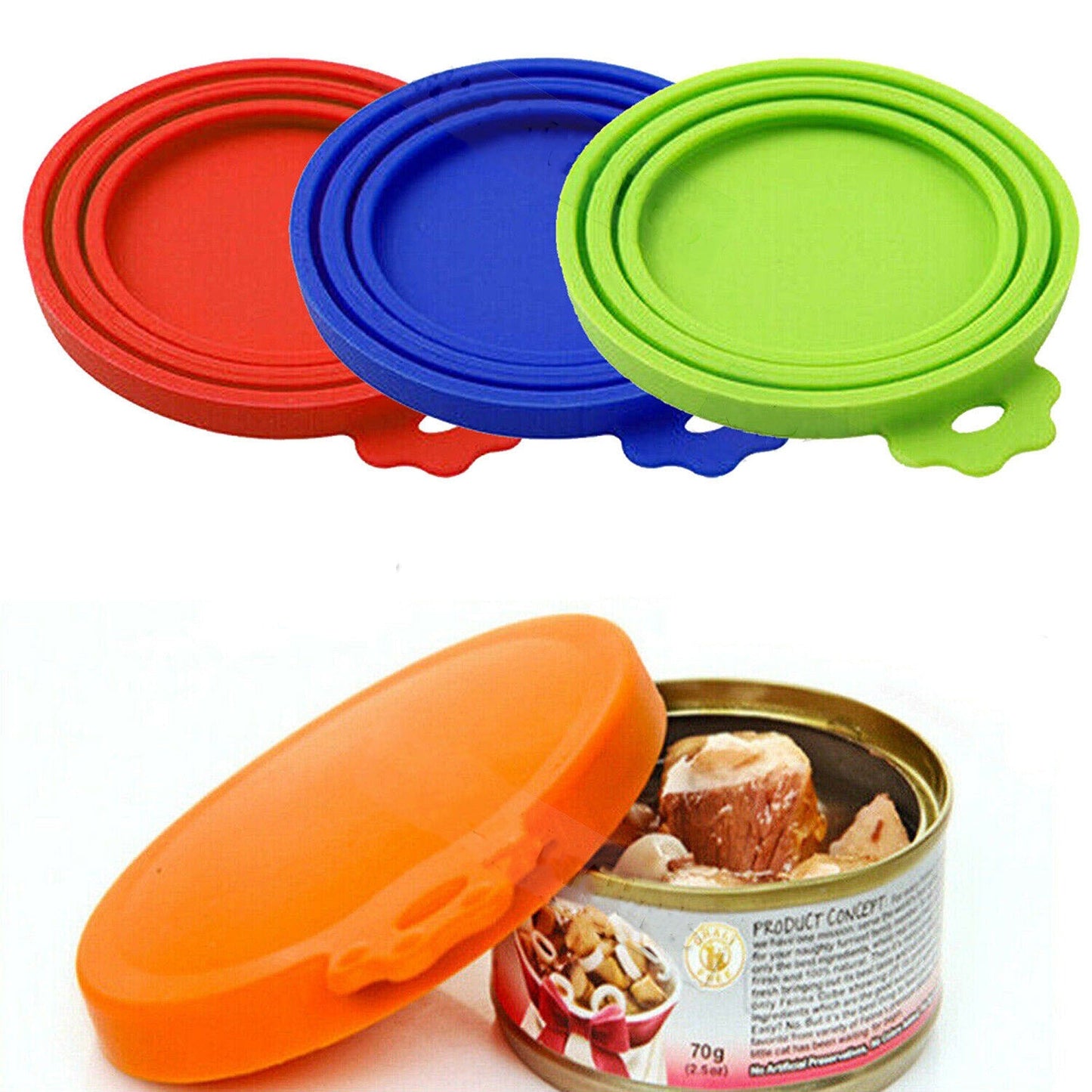 Reusable Silicone Pet Food Can Lid Universal Fit Storage Covers