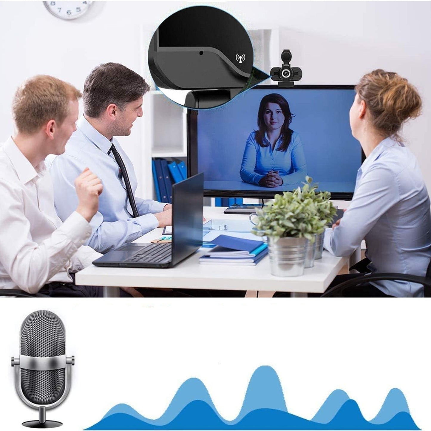 HD 1080P Webcam with Microphone for PCs and Laptops USB 2.0