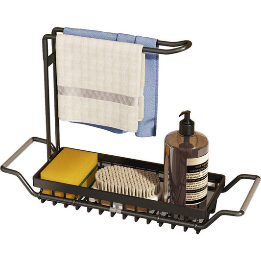 Black Kitchen Faucet Sink Caddy Organizer for Soap Sponges