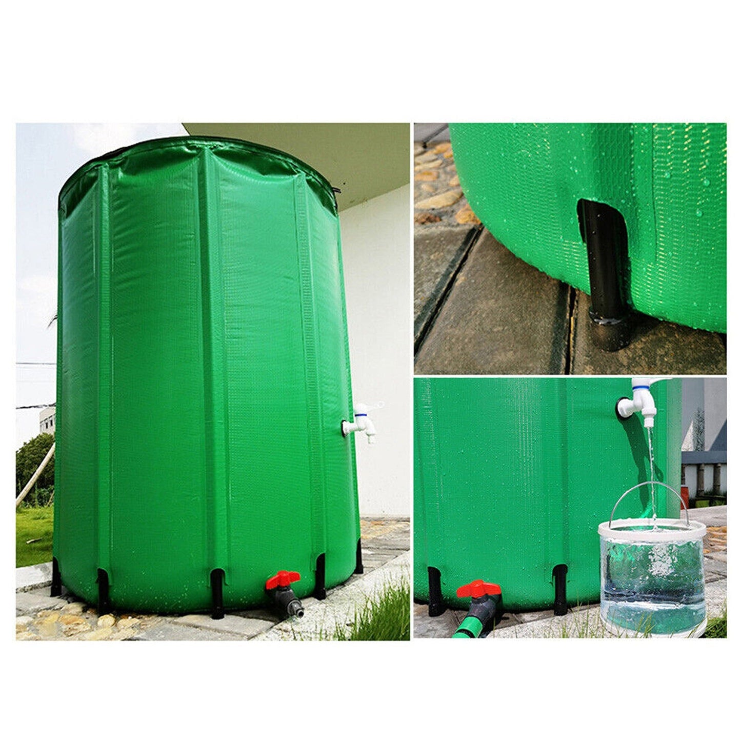 Collapsible Water Storage Tank with Mesh Filter for Rainwater Collection 250L