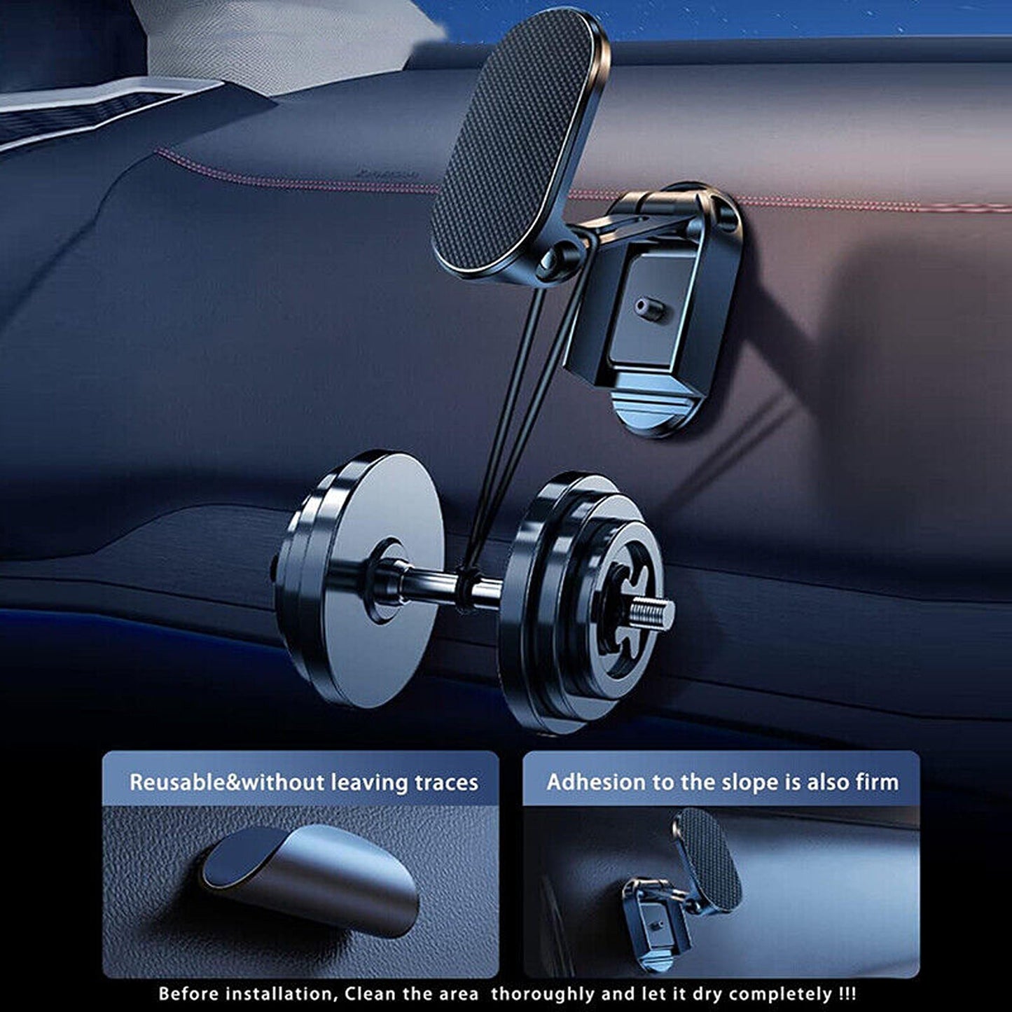 Universal Magnetic Phone Holder 360 Degree Rotatable for Car Dashboard