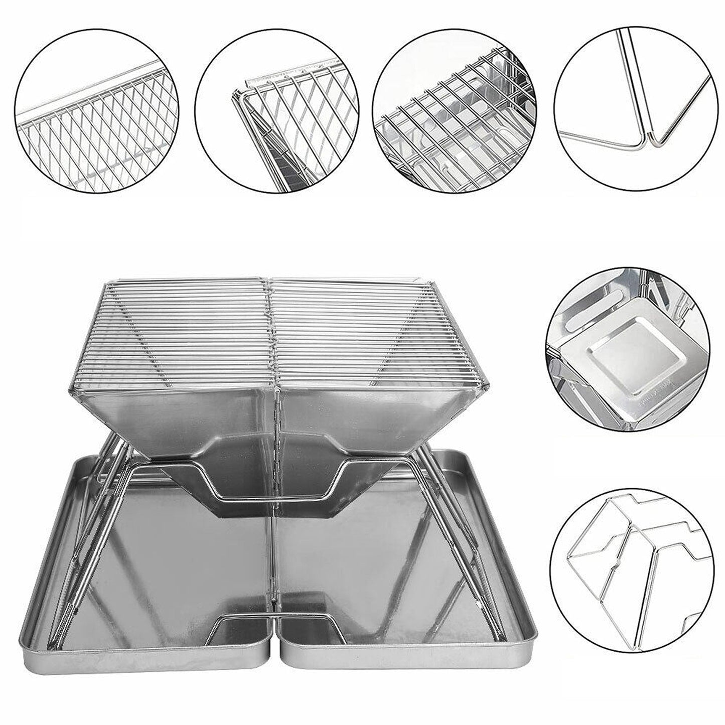 Portable Steel Barbecue BBQ Grill for Outdoor Camping