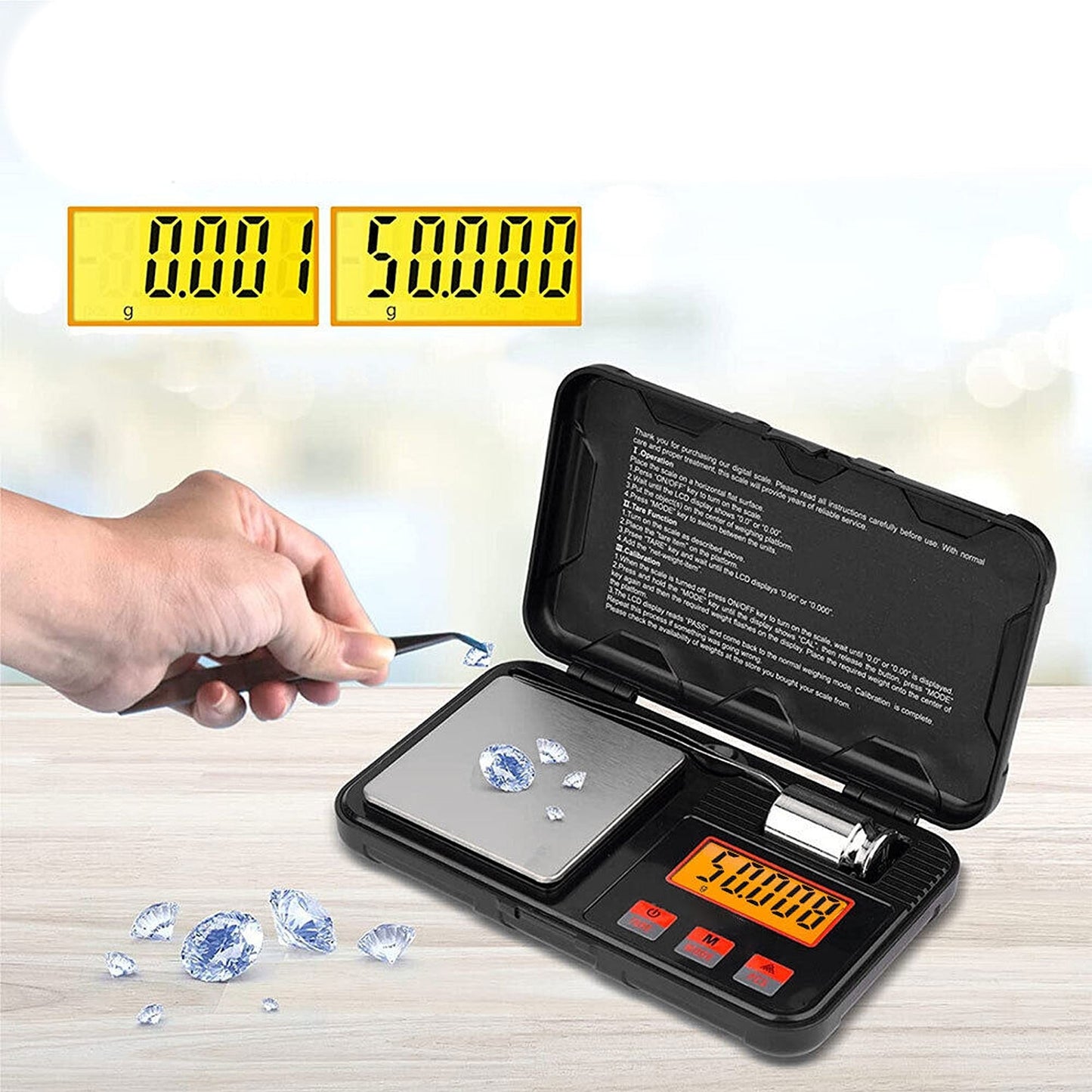 Pocket Digital Scales for Weighing Gold and Jewellery 50g Capacity