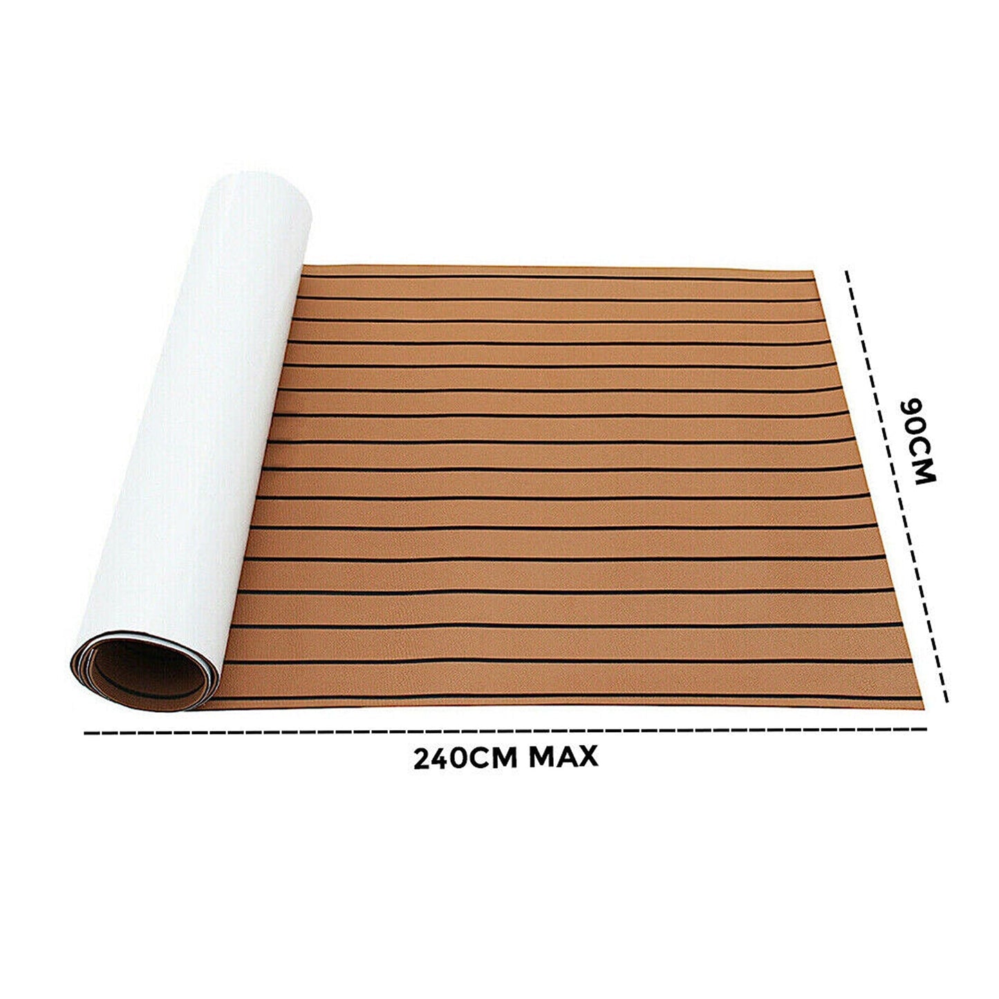 Marine Grade EVA Teak Decking Flooring Mat Brown 240 x 90 cm for Boats