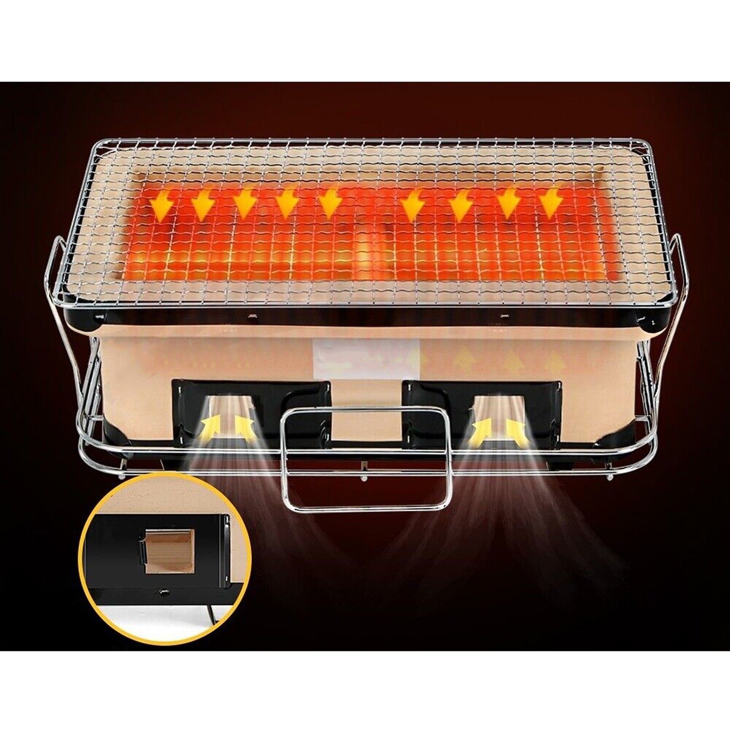 Japanese Tabletop Ceramic Hibachi BBQ Grill Smoker Charcoal Barbecue