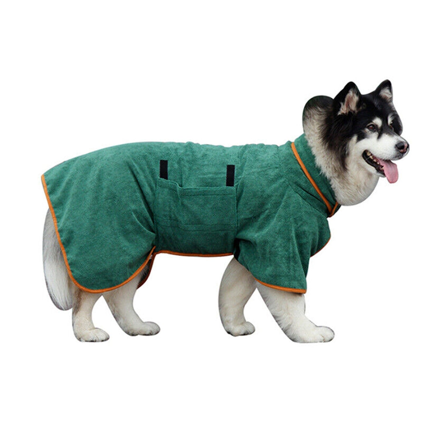 Green Soft Microfibre Dog Bathrobe Towel Drying Robe for Pets
