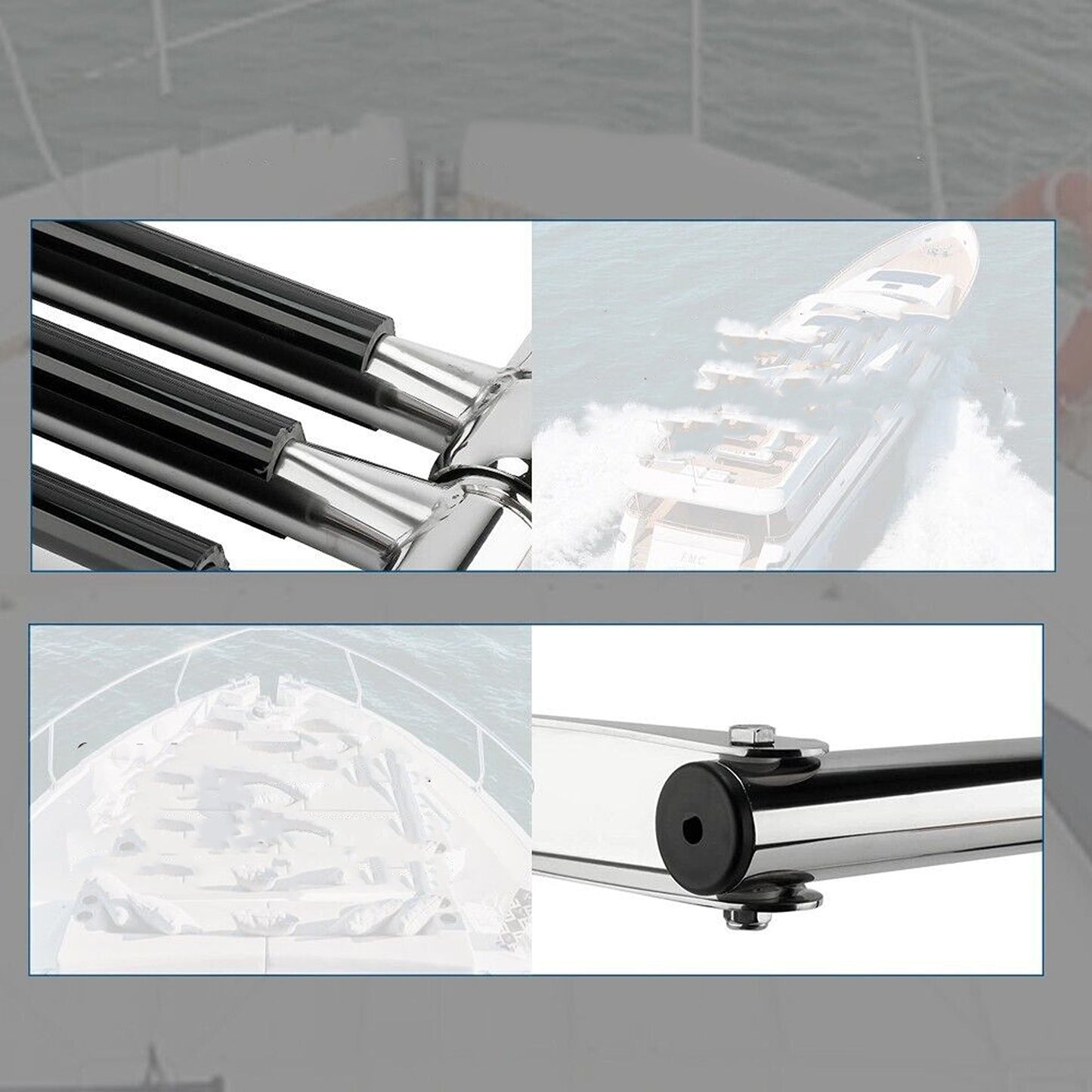 Telescoping Boat Ladder 2-Step Stainless Steel Folding Ladder for Marine Use