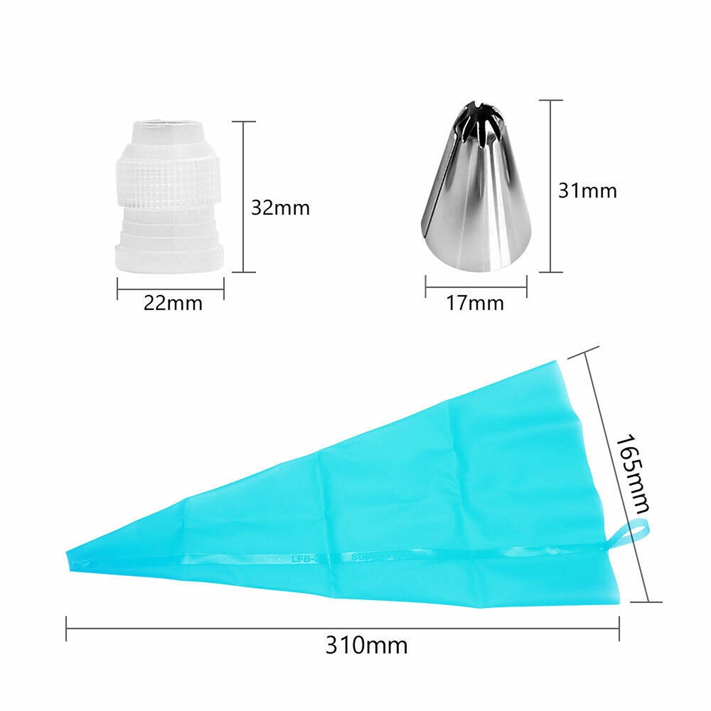 27pcs Cake Decorating Icing Piping Nozzles with Silicone Bag