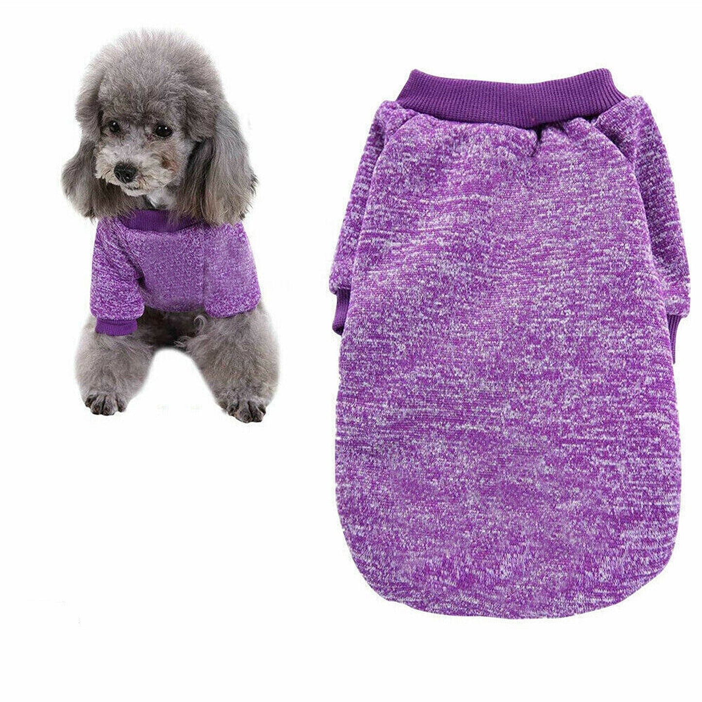 Purple Winter Pet Dog Sweater Warm Knitwear Jumper for Puppy and Cat