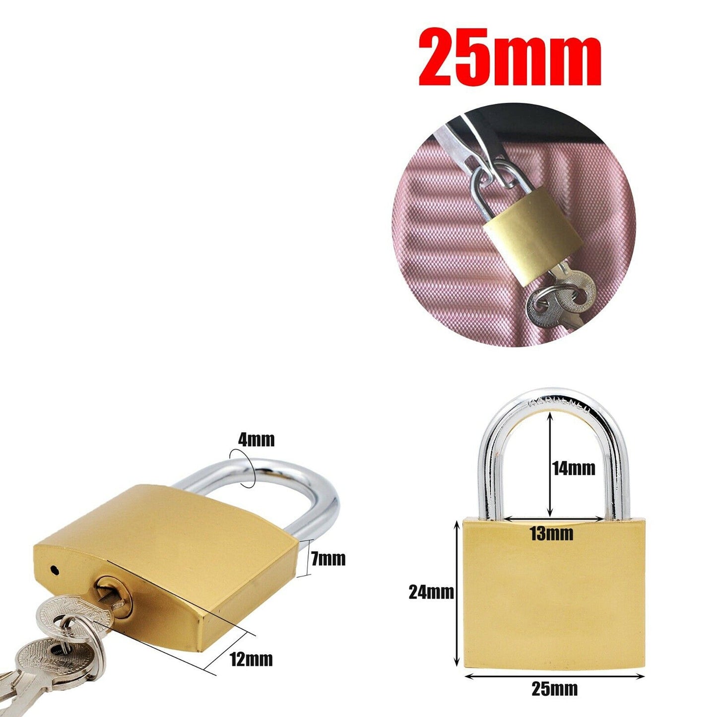 3pcs Triple Locking Levers Padlock with Hardened Steel Shackle