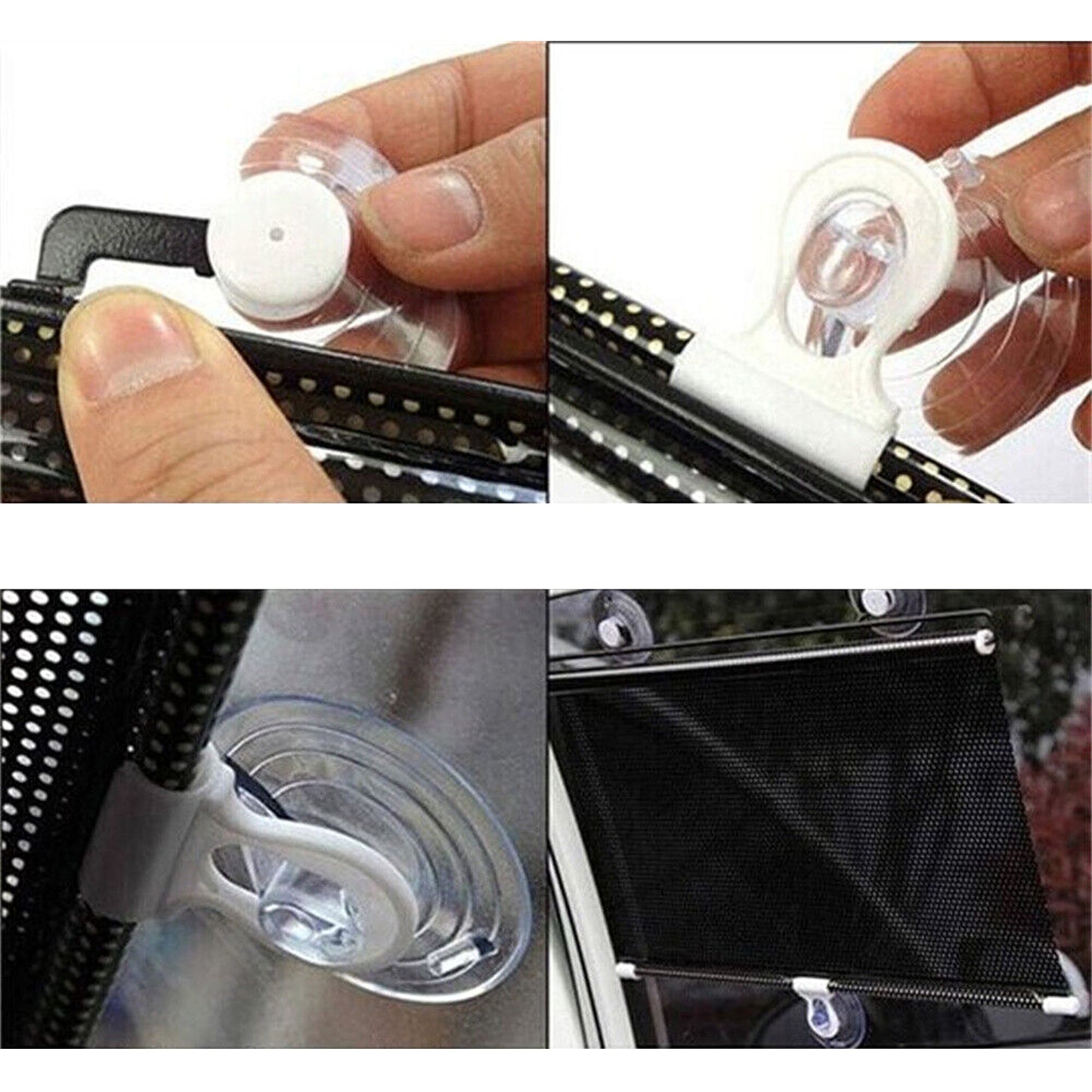 Car Retractable Sun Shade with Suction Cups Blackout Visor