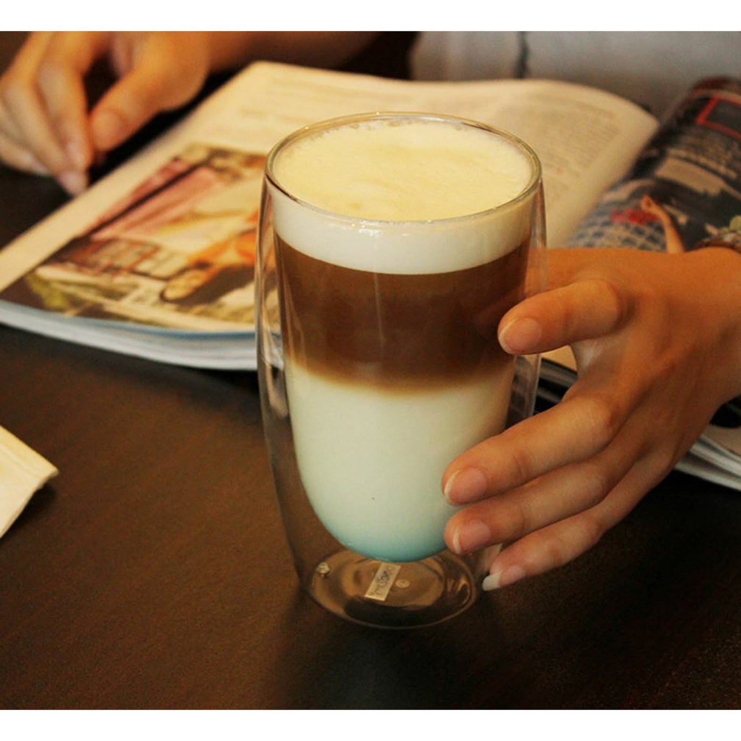 350ml Double Wall Insulated Glass Mugs for Coffee and Tea
