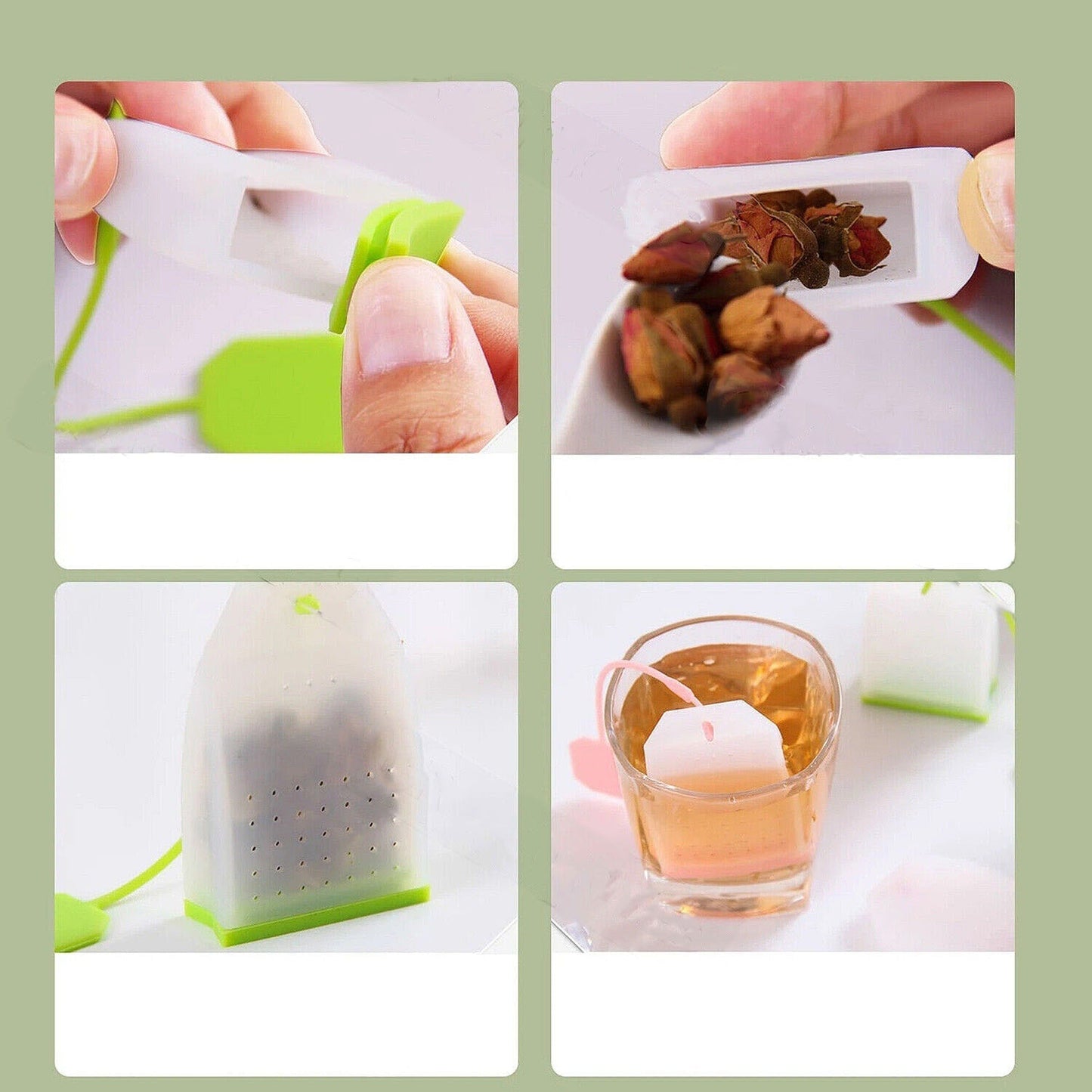Herbal Silicone Leaf Tea Infuser Reusable Strainer Bag Shaped