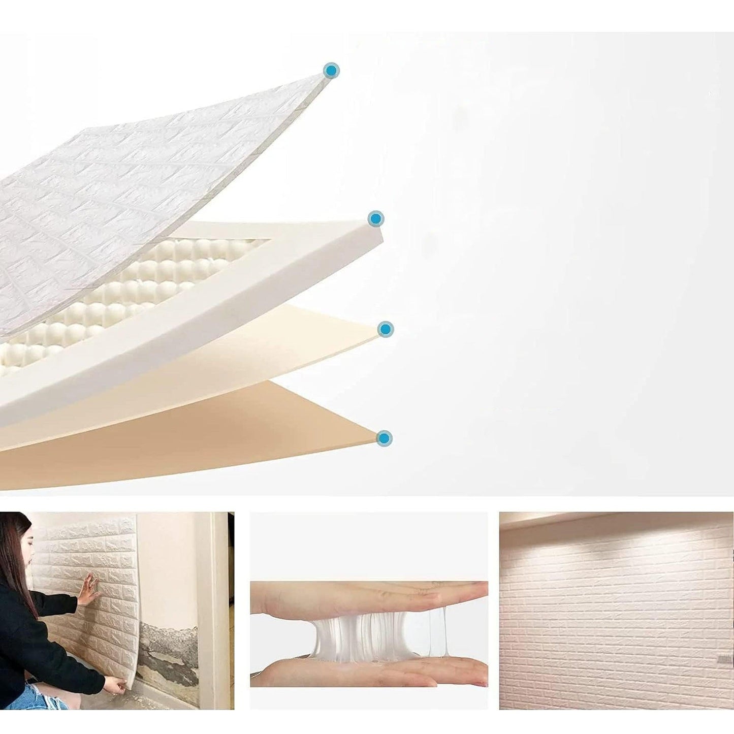 Self-Adhesive 3D Brick Wallpaper Panels for Wall Decoration