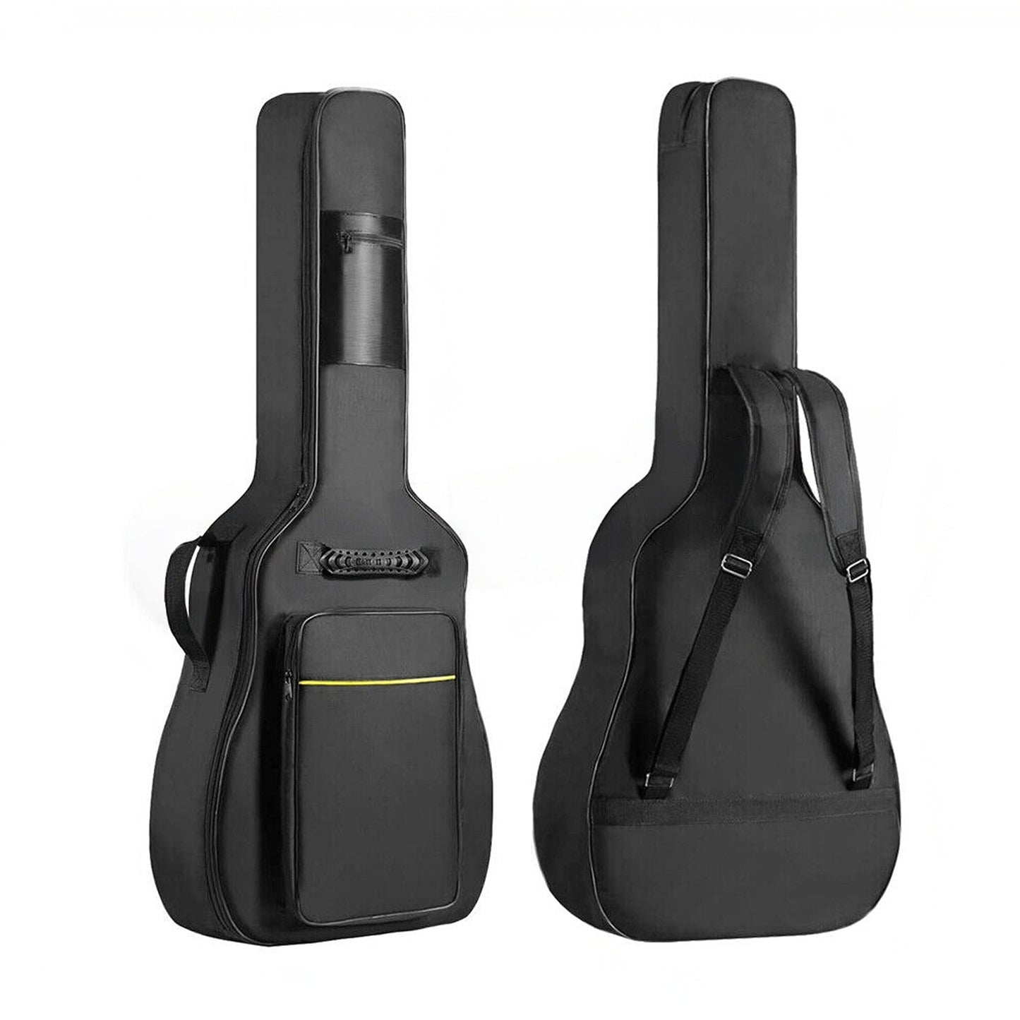 Padded Gig Bag for Acoustic Guitar Double Straps Black Soft Backpack Case