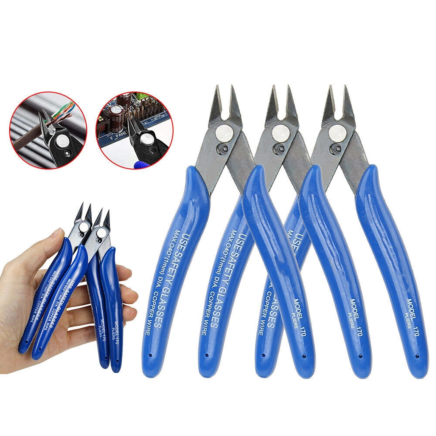 5-Pack Mini Precision Wire Snips and Cable Cutters
