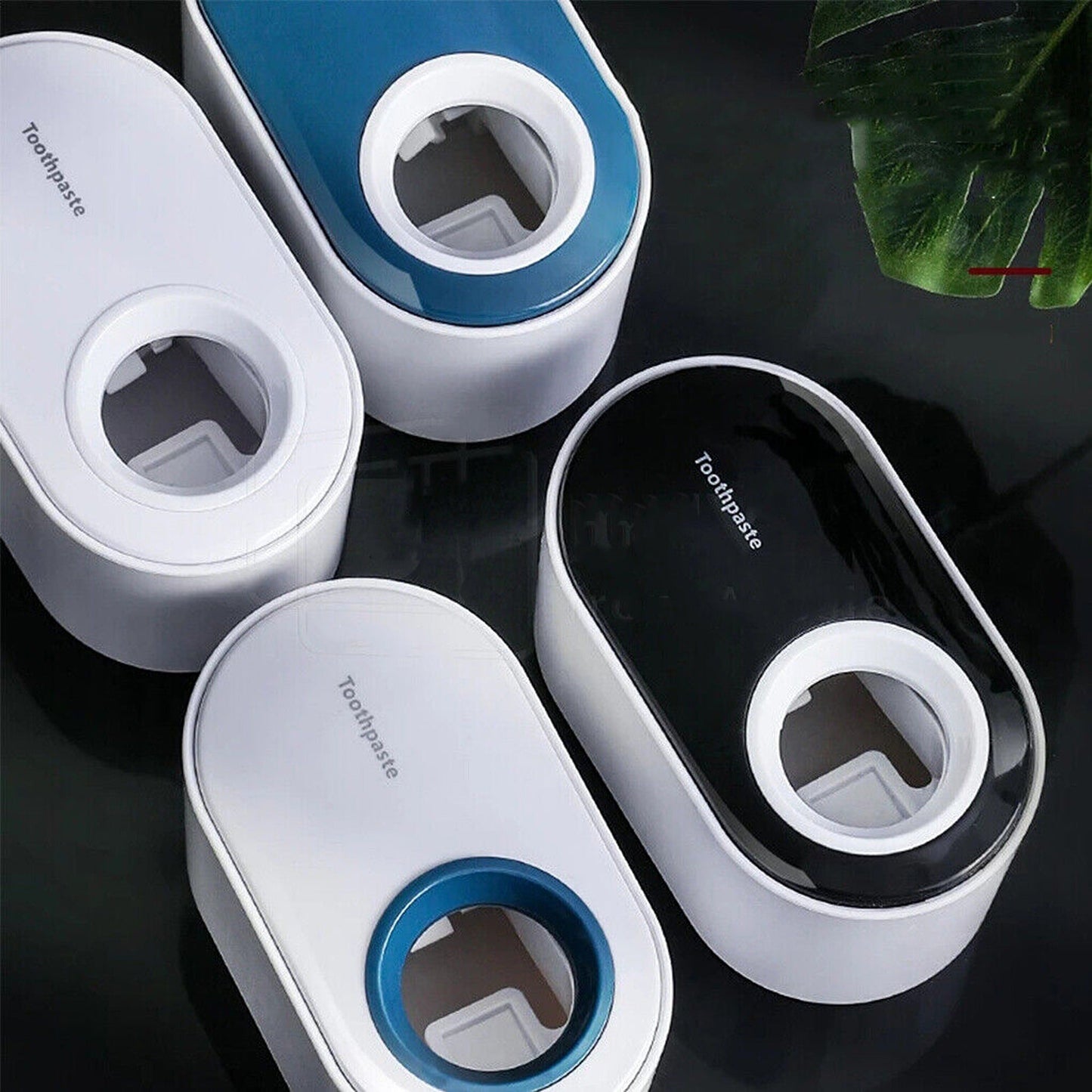 Wall-Mounted Automatic Toothpaste Dispenser and Toothbrush Holder
