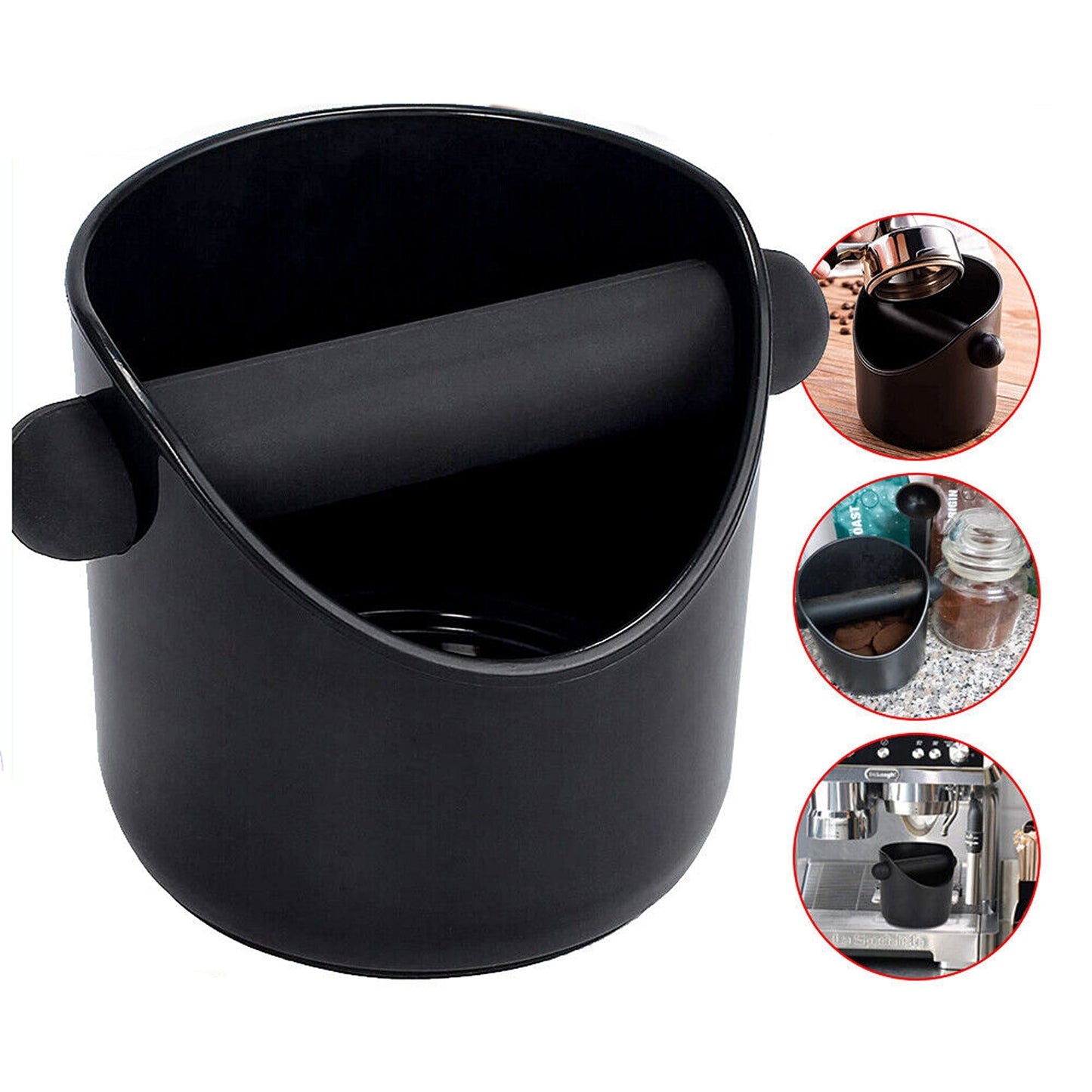 Coffee Grinds Knock Box Espresso Waste Bin with Tamper Tube