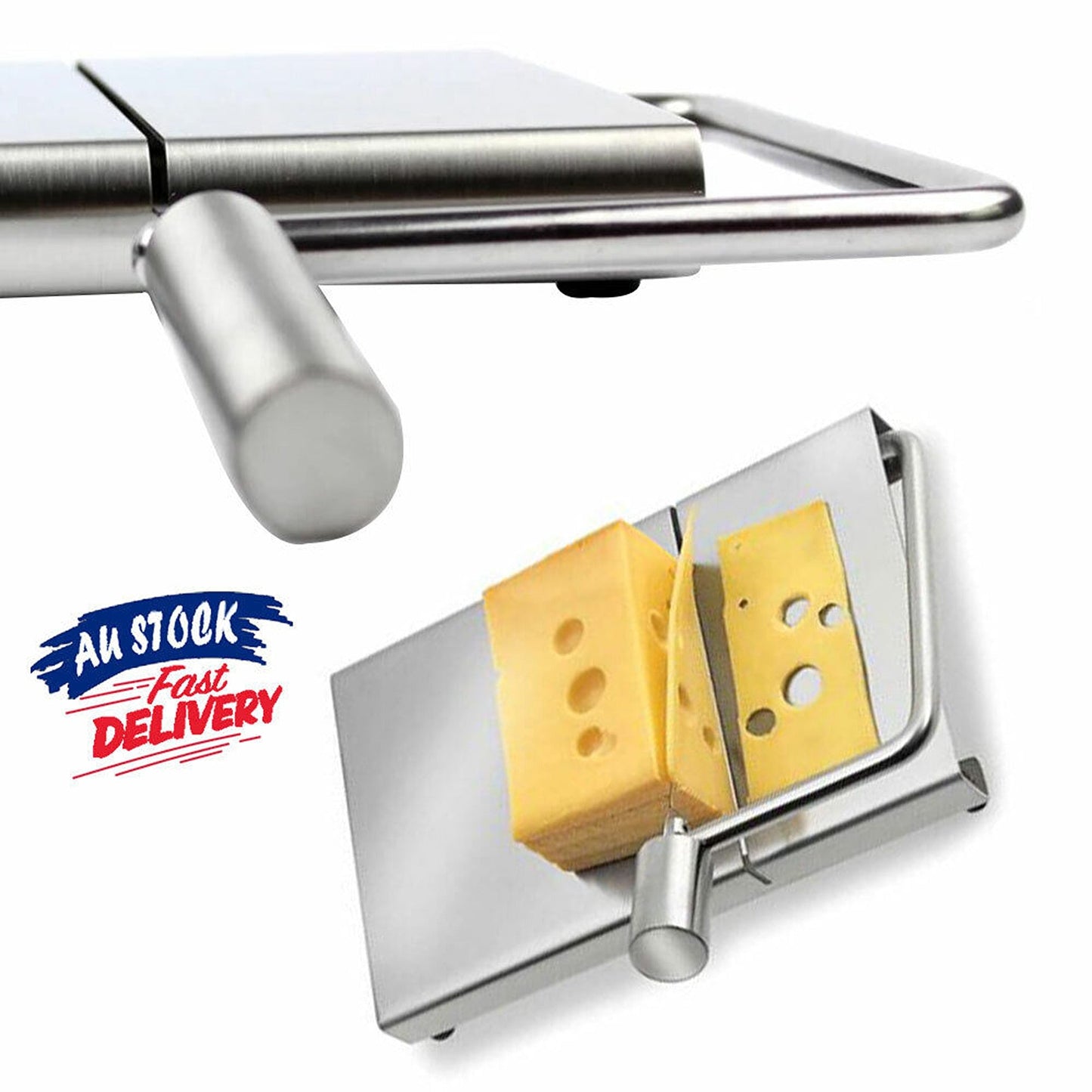 Stainless Steel Cheese and Cake Slicer with Wire Cutter