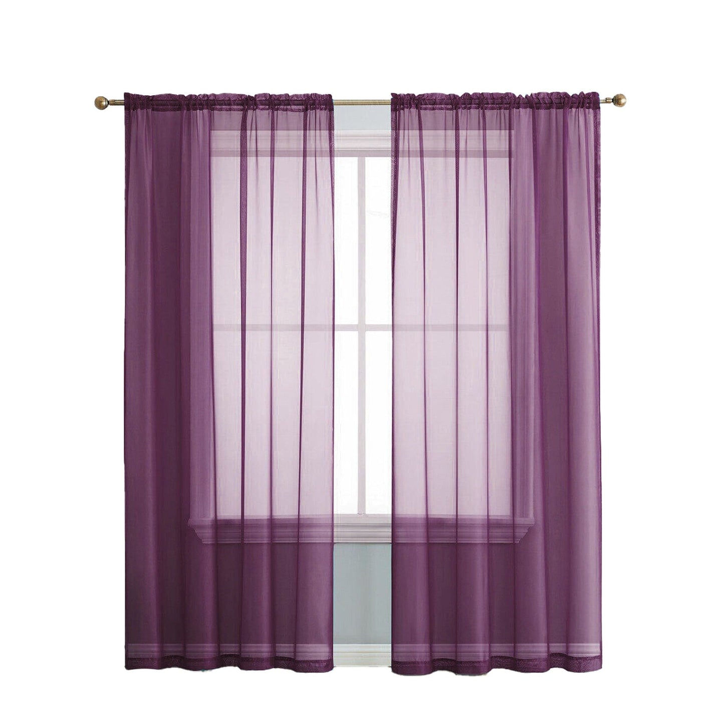 Organza Voile Sheer Curtain with Rod Pocket for Window Draping