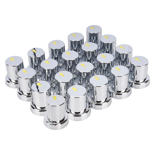 20pcs Chrome Arrow Safety Wheel Nut Covers for Buses and Trucks