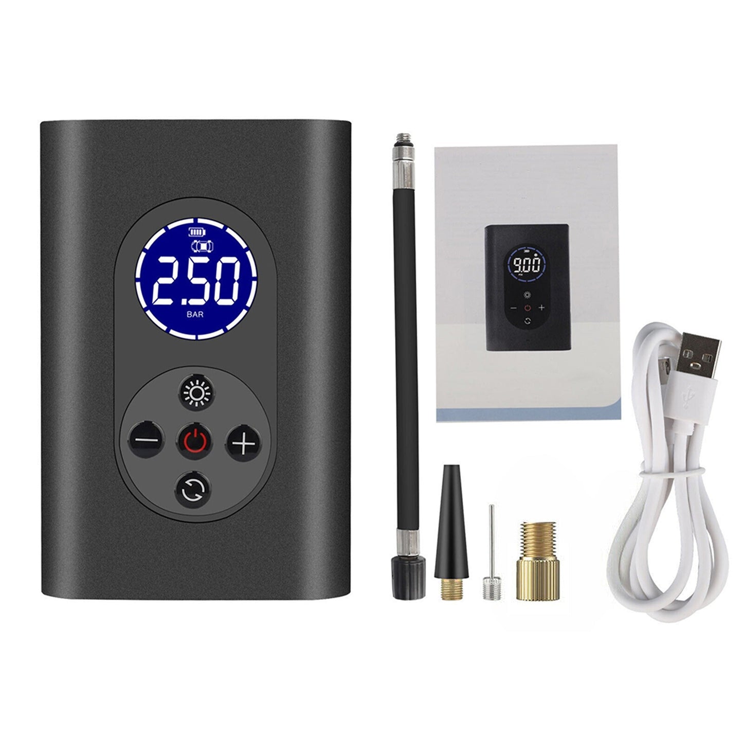 Portable Electric Tire Inflator Cordless Car Tyre Air Pump with USB