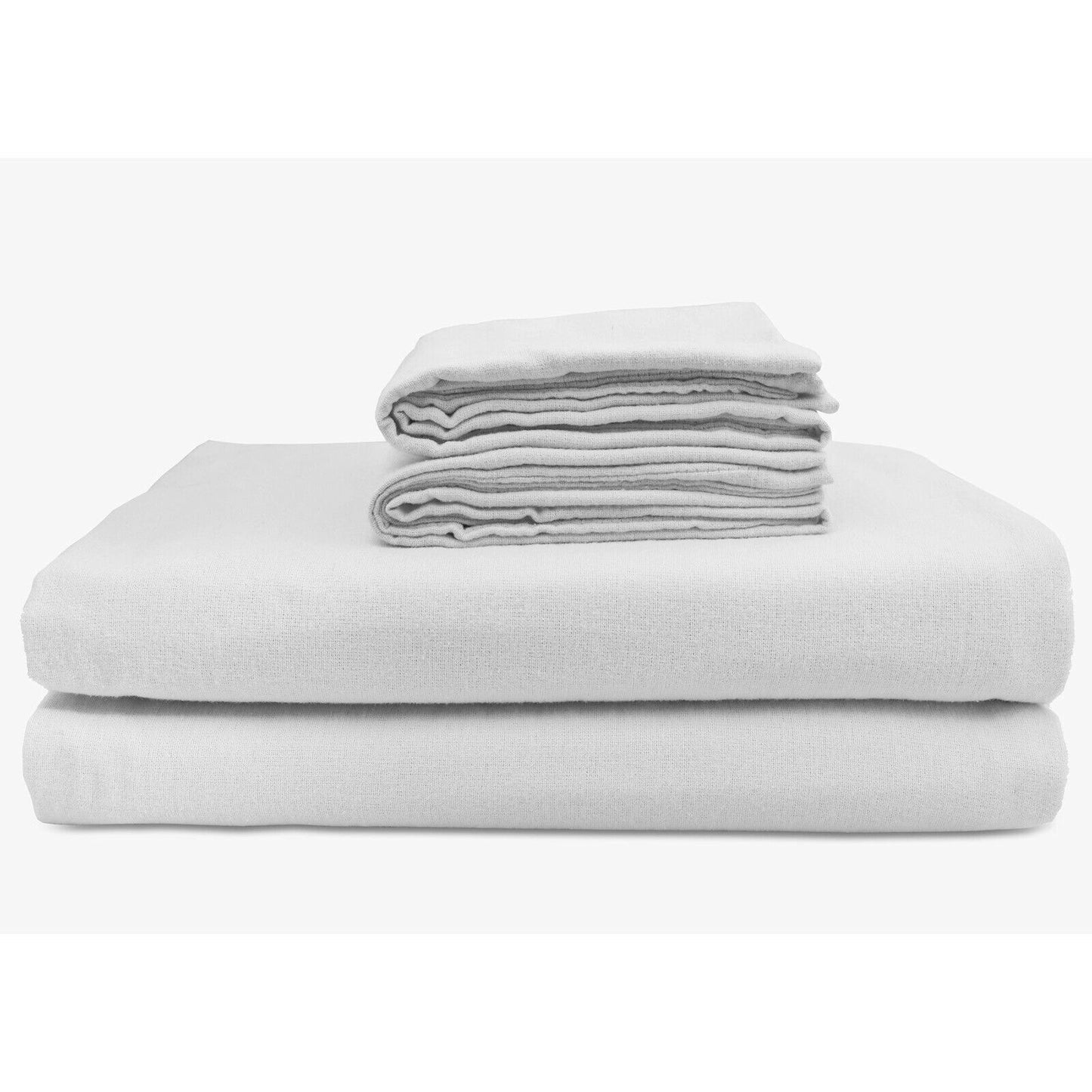Silver Cotton Flannelette Sheets Set with Standard Pillow Case Single Double Queen King