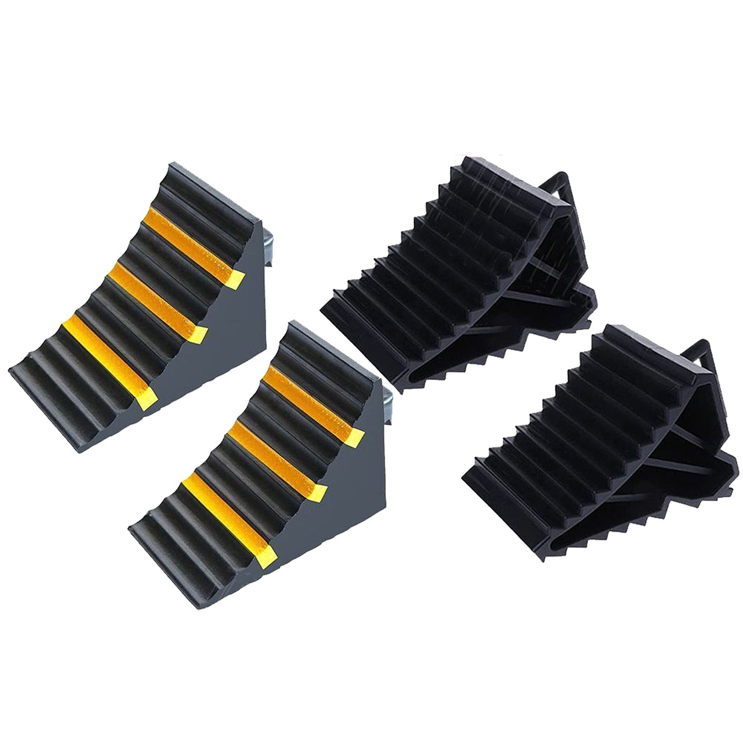 2pcs Rubber Wheel Chocks with Handle for Trucks Trailers Boats