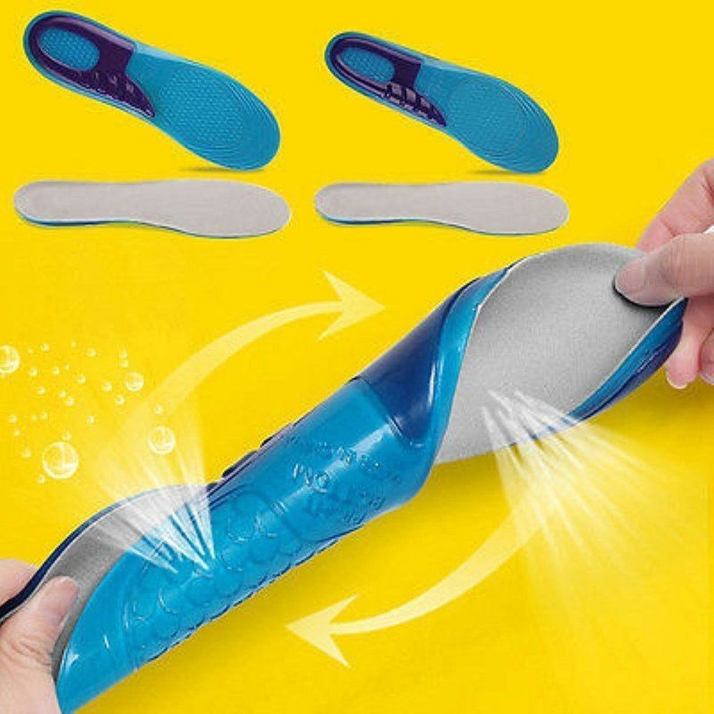 Massaging Arch Support Gel Shoe Insoles Comfort for Men and Women with Flat Feet
