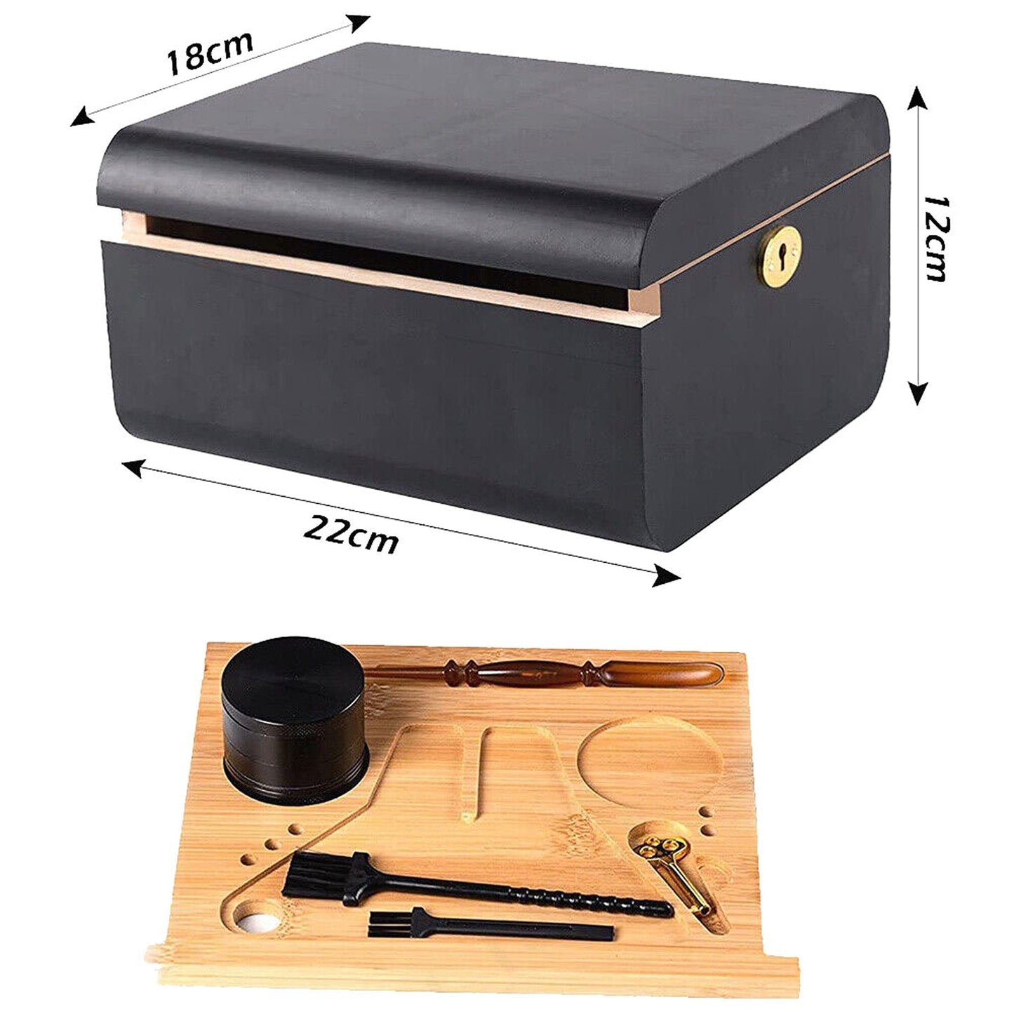 Lockable Wooden Storage Chest with Rolling Tray Ideal Gift